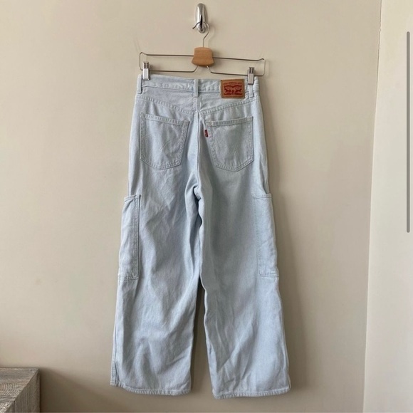Levi’s-high Waisted Utility Wide Leg Crop Jeans (Size:27) - Picture 3 of 8